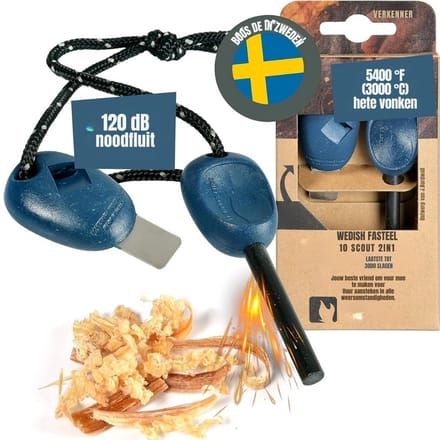 RONN® Fire kit - Firesteel - Vuurmaker - Blauw - ‎24cm x 9cm x 3cm