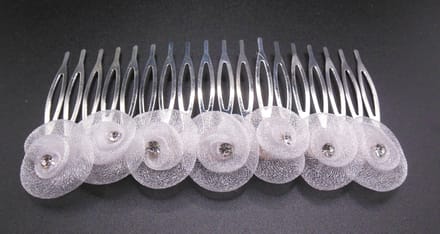Tiara met tule bloemen+strass