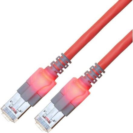 EasyLan S/FTP DualBoot LED Kabel Cat.6 (Class E), LSOH, rood, 7 m