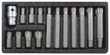 Yato YT-0419 - Ribe Bit Set - 15-delig - Staal S2 - Inclusief Adapter