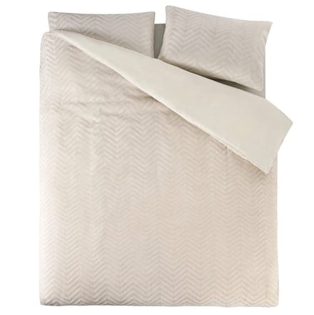 Droomtextiel Teddy Dekbedovertrek Chevron Crème - 140x200/220 cm - Super Zacht