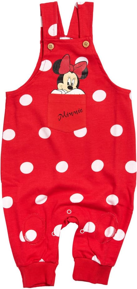 Disney Minnie Mouse Tuinbroek - Salopette - Rood/wit - Maat 62/68