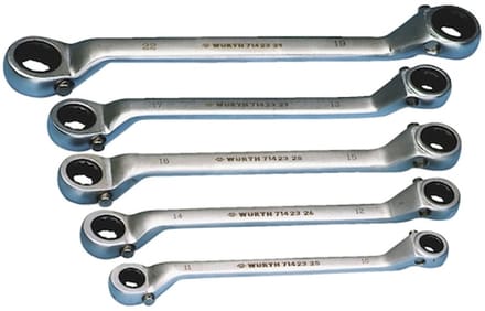 Wurth - Set ringratelsleutels 5-delig - Set ringratelsleutels 5-delig x 1 st Sleutelwijdte 10 x