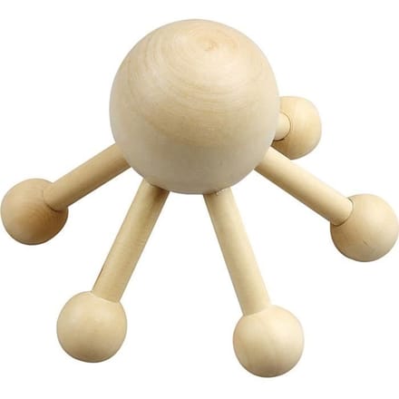 Massage Spin - Massage Tool - Handmassage - Houten Massagehulpmiddel - Hoogte 10cm - Breedte 13cm - 1 Stuk