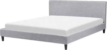 FITOU - Tweepersoonsbed - Lichtgrijs - 180 x 200 cm - Polyester