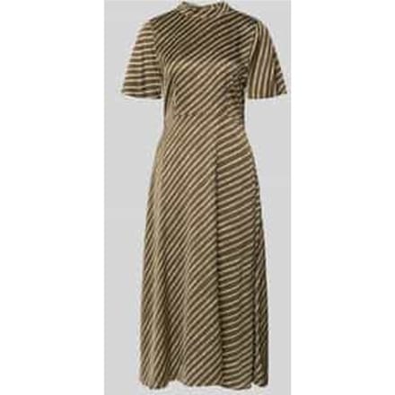 Midi jurk met print en split en knoop aan de achterkant dames COMMA