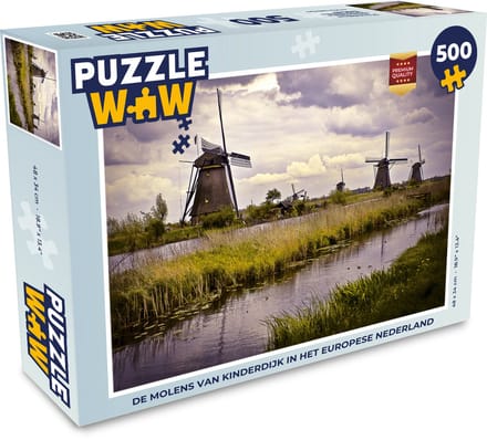 Puzzel Molen - Nederland - Water - Legpuzzel - Puzzel 500 stukjes