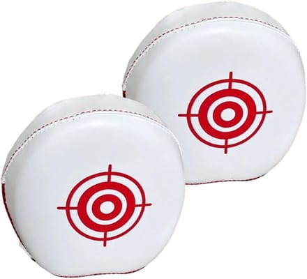 Bokspads Training - Trapdoel Pads - Vechtsport Training - Ergonomisch Gebogen Structuur - 17 x 16 x 9 cm - Rood