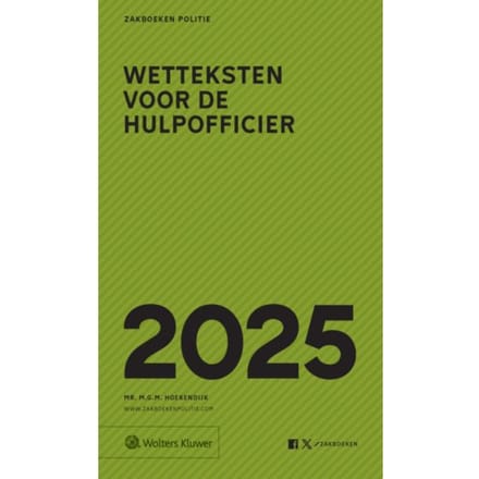 Zakboek Wetteksten Voor De Hulpofficier 2025
