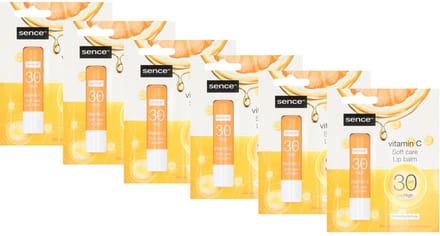 Sence Lippen Balsem Vit. C SPF 30 - Voordeelverpakking 6 x 4,3 Gram