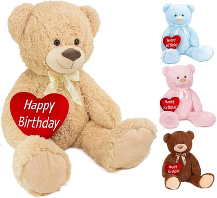 XXL Teddybeer - Knuffelbeer Hart - Verjaardagscadeau - Groot Formaat 100cm - 100 cm Hoog - Beige