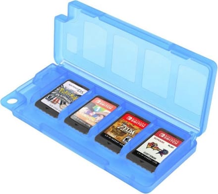 Spel Opberg-Box geschikt voor 8 Nintendo Switch - Switch 2 + 2 SD Cards Blauw
