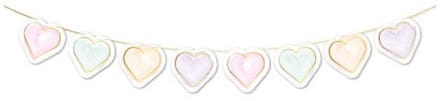 Globos Paper Garland Watercolors Hearts - 2m