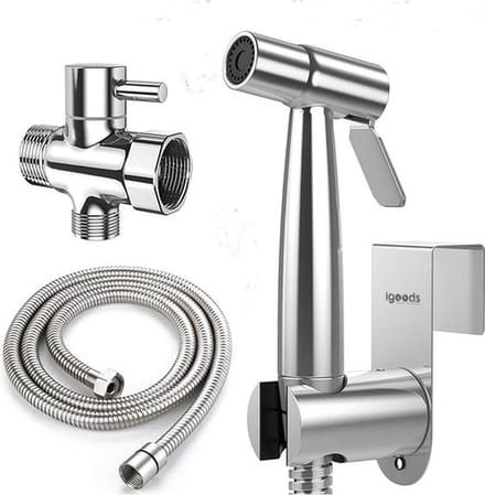 Igoods Bidet Handdouche - Complete set - RVS - Shattaf - Bidet sproeier - 1,5m slang