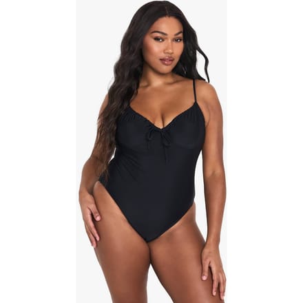 boohoo Dames Plus Swimwear Essentials Bugelbadpak | Black | Maat: 24