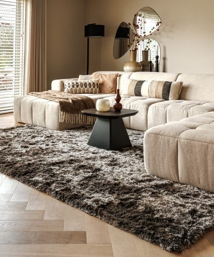 Velvet vloerkleed - Auréa taupe 80x150