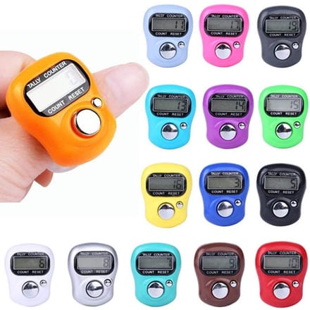 Digitale Hand Tally Teller Draagbare LCD Elektronische Vinger Hand Ring Breien Rij Tally Teller orange