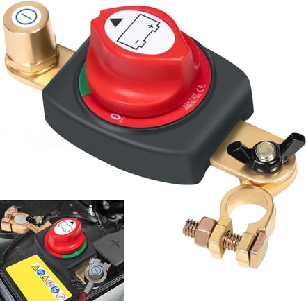 Accuhoofdschakelaar - 180 graden instelbare scheidingsschakelaar voor 12V-48V voertuigen