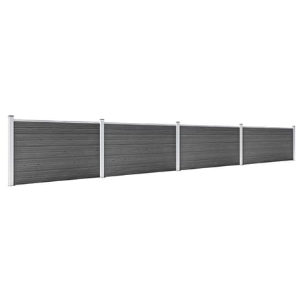 vidaXL - Schuttingpanelenset - 699x105 - cm - HKC - zwart
