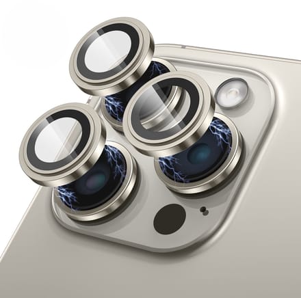 Camera Lens Screen Protector geschikt voor iPhone 15 Pro / iPhone 15 Pro Max Camera Lens Screenprotector - Camera Lens Screen Protector geschikt voor iPhone 16 Pro / iPhone 16 Pro Max - Naturel Titanium - 2 stuks - Camera Protector - Gehard Glas