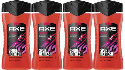 Axe douchegel Sport Refresh 3 in 1 - Voordeel verpakking 4 x 250 ml