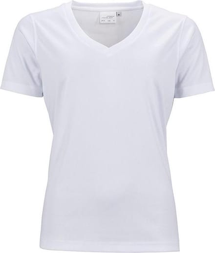 James and Nicholson Dames/dames Actief V Hals T-Shirt (Wit)