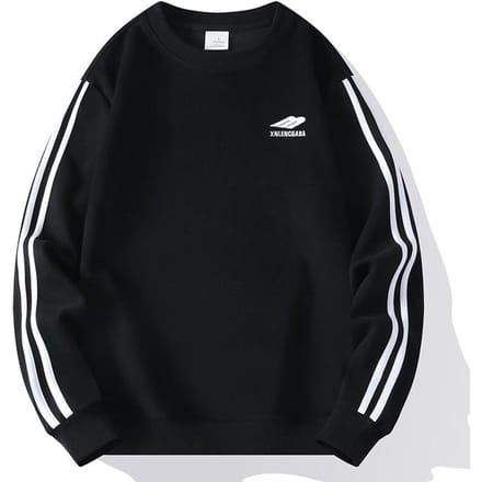 Heren Losse Ronde Hals Pullover Onder Shirt Tiener Nieuwe Mode Casual Top M black