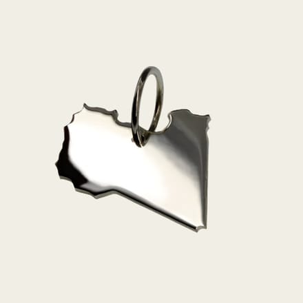 Zilveren Landkaart Libië ketting hanger