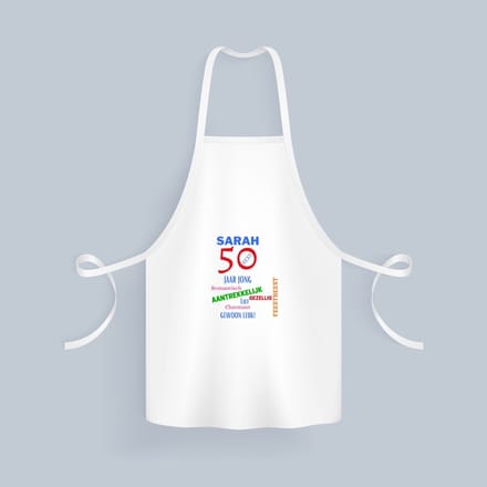 Akyol - sarah 50 Keukenschort - Verjaardag cadeau - mama - grappige tekst - 82 bij 71 cm