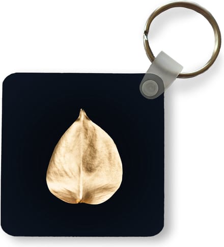 Sleutelhanger - Uitdeelcadeautjes - Bladeren - Black en gold - Zwart - Goud - Luxe - Plastic