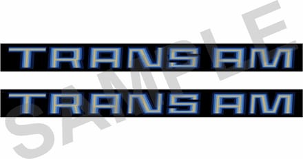 1970-1993 Pontiac Firebird doorhandle sticker blauw - opdruk: TRANSAM