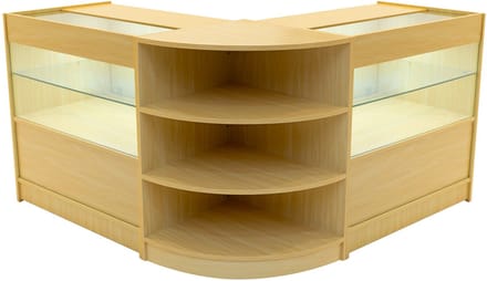 Andromeda led winkelbalieset - esdoorn - 3-delig - gebogen hoekbalie