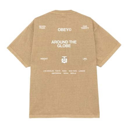 T-shirt Obey rond de wereld tee - pigment licht kaki