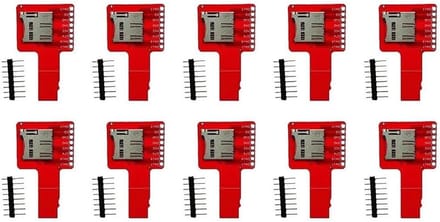 TF Kaart Adapter Board - SD Module Geheugenkaart Adapter - Data Opslag - SPI Interface Compatibel - 10 stuks - Rood