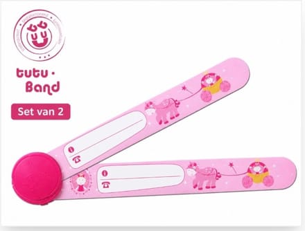 Tutu-Band® polsbandjes - Set van 2 SOS naambandjes voor kinderen - Prinses