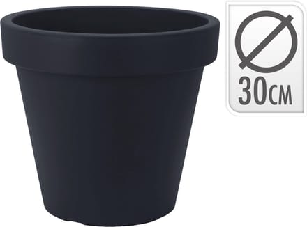 Relaxwonen - Bloempot - ⌀30cm - Antraciet - Rond - Plantenbak