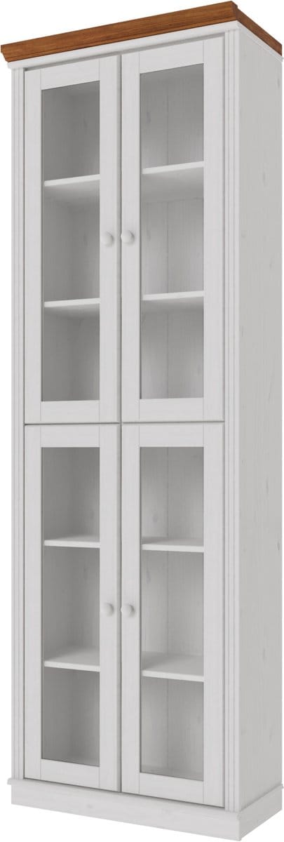 Anita- Boekenkast Glazen Deuren 4 pcs WH