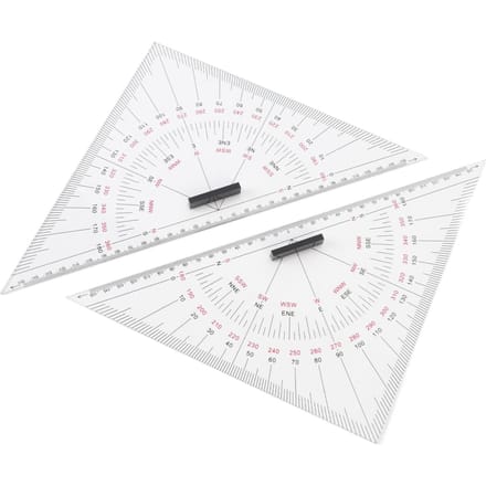 Règle Triangle de Dessin Graphique Échelle Précise Acrylique Transparent 300mm Facile à Utiliser pour la Navigation Nautique white
