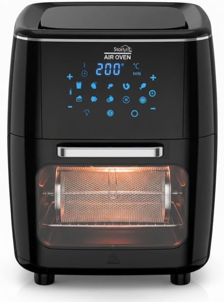 Heteluchtfriteuse - Airfryer Oven - Gezond Koken - 10 Programma's - 12 Liter Capaciteit - Zwart