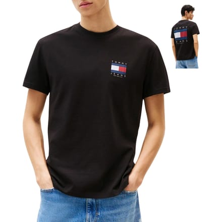 Tommy Hilfiger Tjm Regular Flag Graph T-shirt Black Größe: M | Basic T-Shirts Outlet | Herren | Schwarz