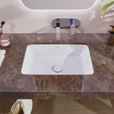 Villeroy & Boch Architectura - Onderbouw wastafel, 57x37 cm, met overloop, CeramicPlus, alpine wit 5A7760R1