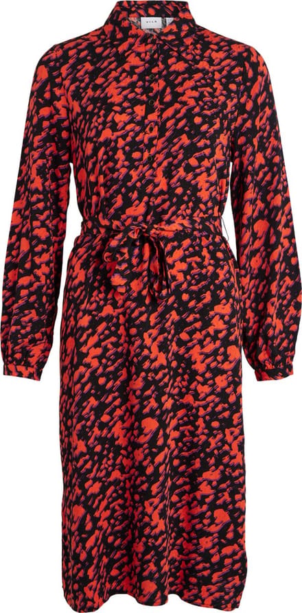 VILA - VILOTTA LUZ L/S MID CALF SHIRT DRESS/SU - Dames - Mini jurken