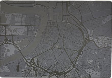 Place Maps Placemat Stadskaart Parijs - Kunstleer - Zwart - 1 Stuk