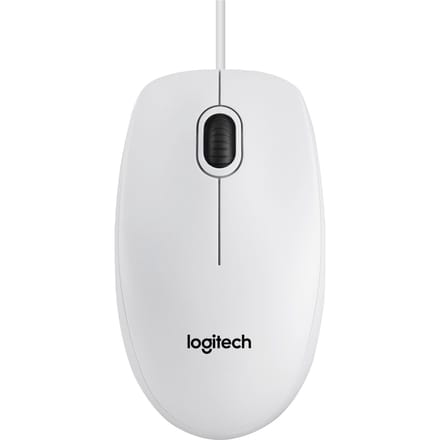 Logitech B100 Optica PCl Mouse - White - Muis - Optisch - 3 knoppen - Wit