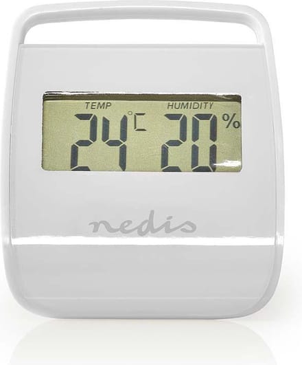 Nedis Digitale thermometer - Binnen - Binnentemperatuur - Luchtvochtigheid binnenshuis - Wit