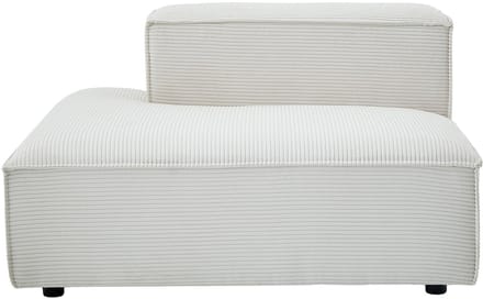 Vente-unique Chaise longue links in beige ribfluweel RUZOLO