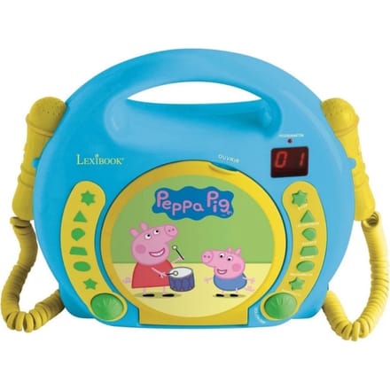 Peppa Pig Draagbare CD-speler met 2 Meezingmicrofoons
