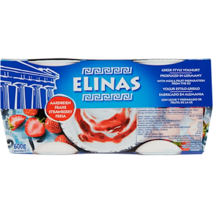 Griekse stijl yoghurt aardbei 4-pack