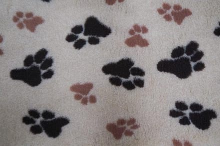 Vetbed beige met poot afdruk 107x70 cm