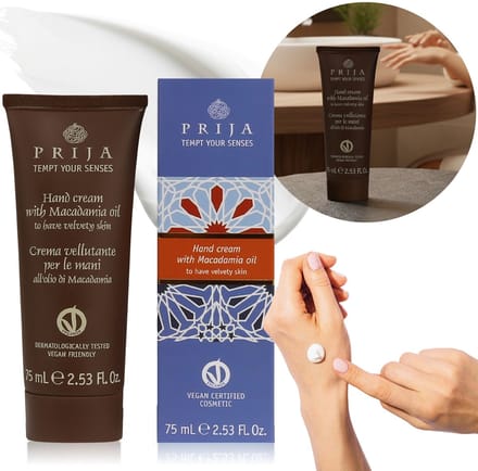 PRIJA VOCHTINBRENGENDE handcrème met macadamia-olie VEGAN 75 ml